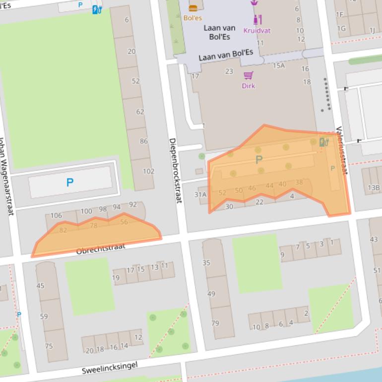 Kaart van postcodegebied 3122AJ.