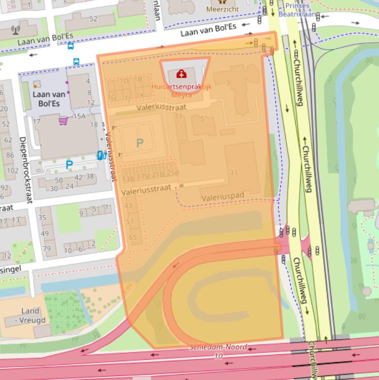 Kaart van postcodegebied 3122AM.