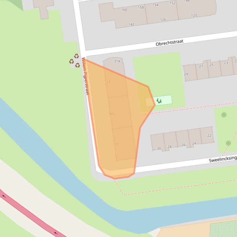 Kaart van postcodegebied 3122BG.