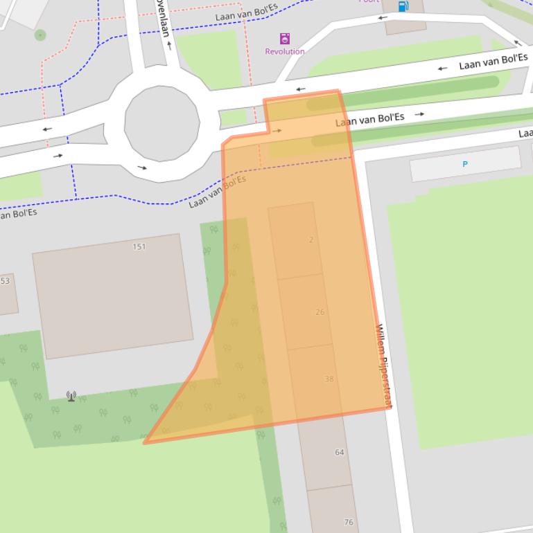 Kaart van postcodegebied 3122BH.