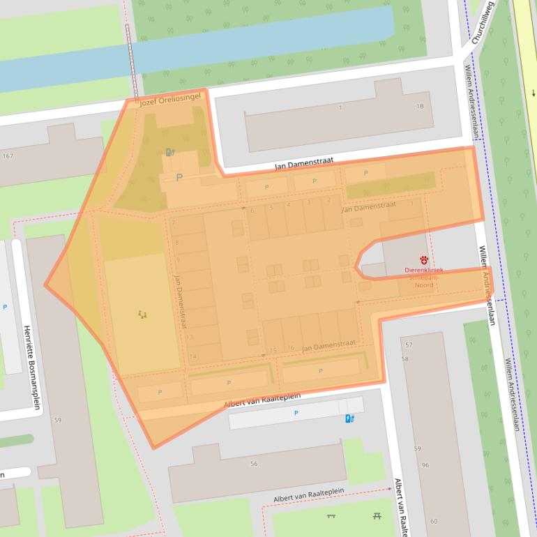 Kaart van postcodegebied 3122CK.