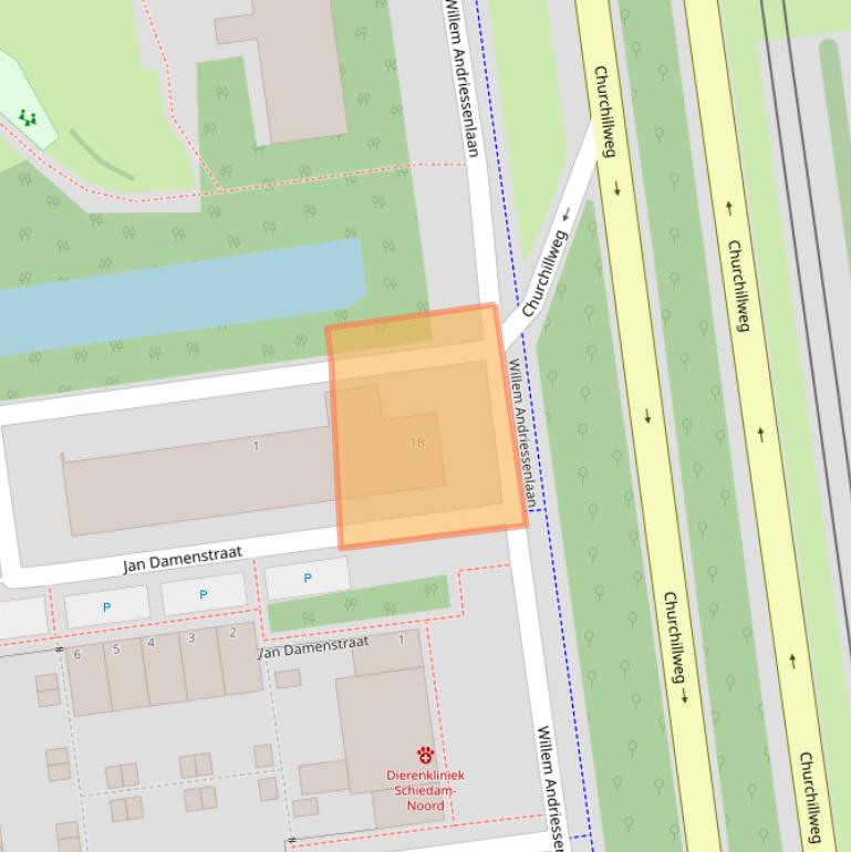 Kaart van postcodegebied 3122CL.