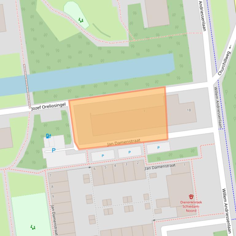 Kaart van postcodegebied 3122CM.