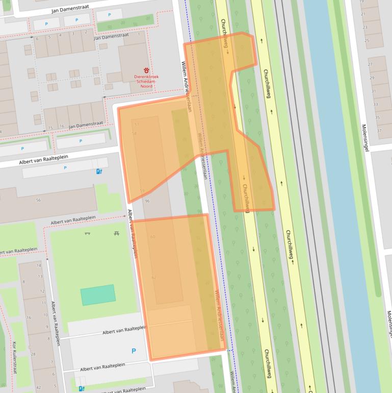 Kaart van postcodegebied 3122GK.