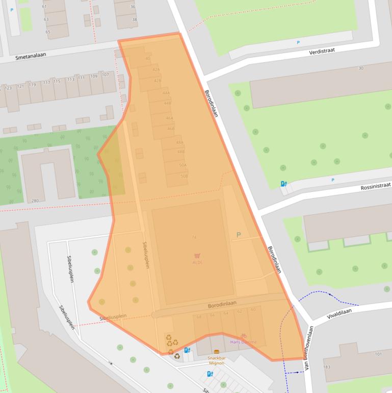 Kaart van postcodegebied 3122HB.