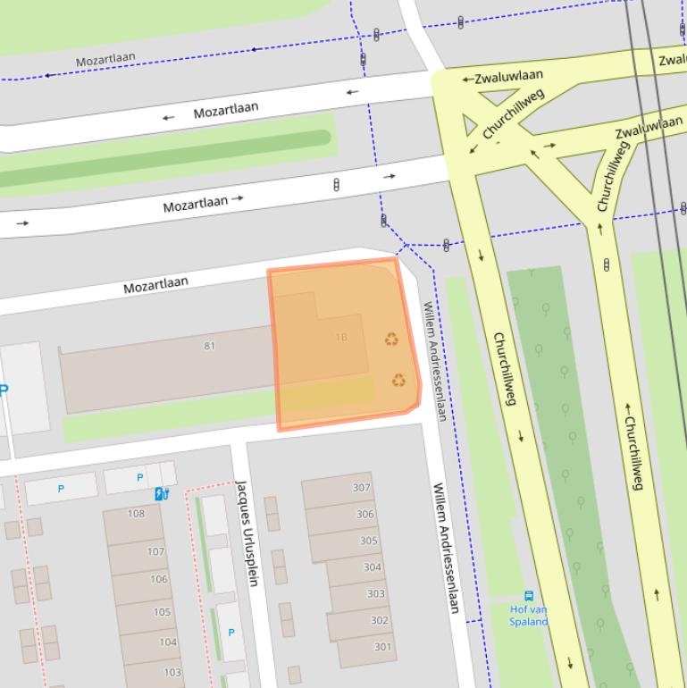 Kaart van postcodegebied 3122HC.