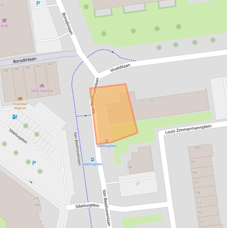 Kaart van postcodegebied 3122HZ.