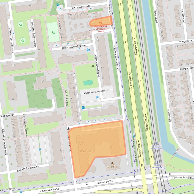 Kaart van postcodegebied 3122JT.