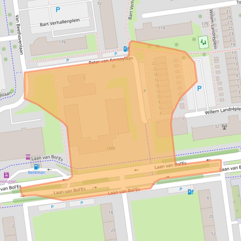 Kaart van postcodegebied 3122TA.