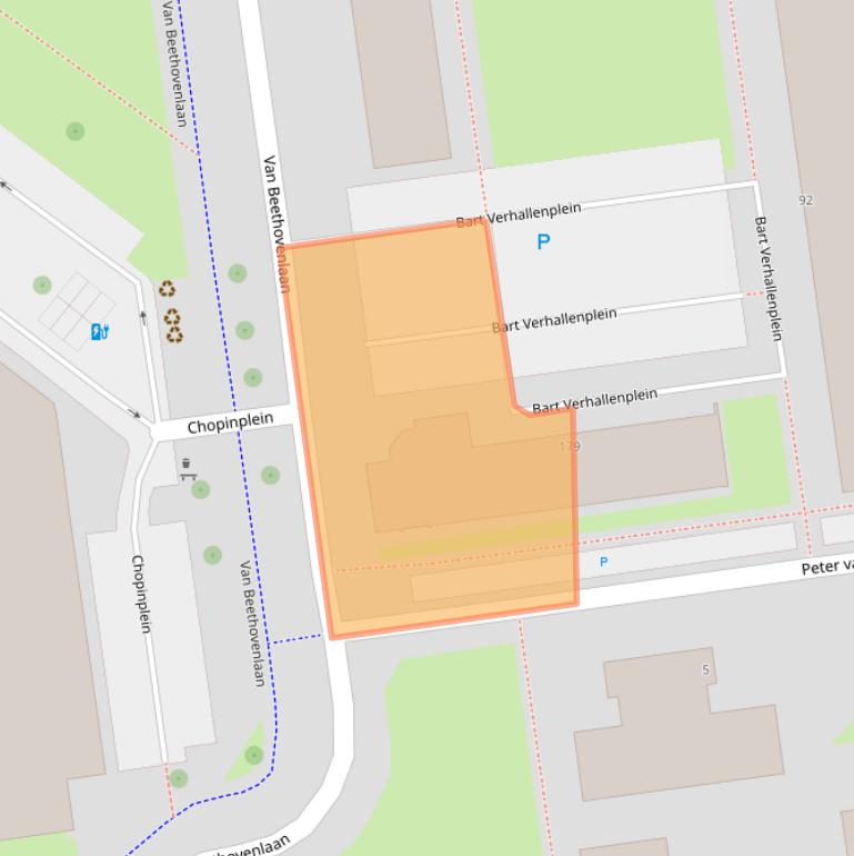 Kaart van postcodegebied 3122TJ.