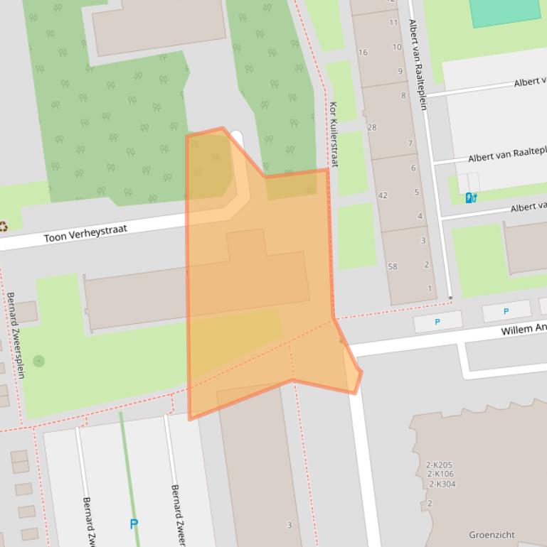 Kaart van postcodegebied 3122TP.