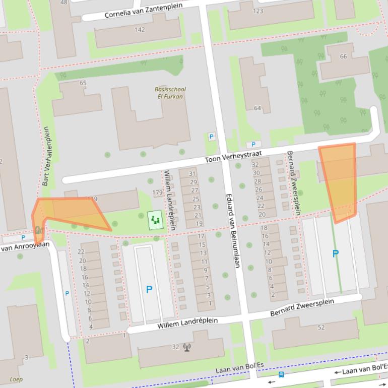Kaart van postcodegebied 3122TR.