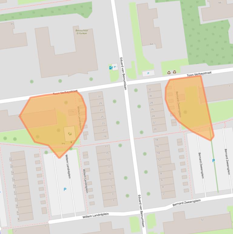 Kaart van postcodegebied 3122TT.