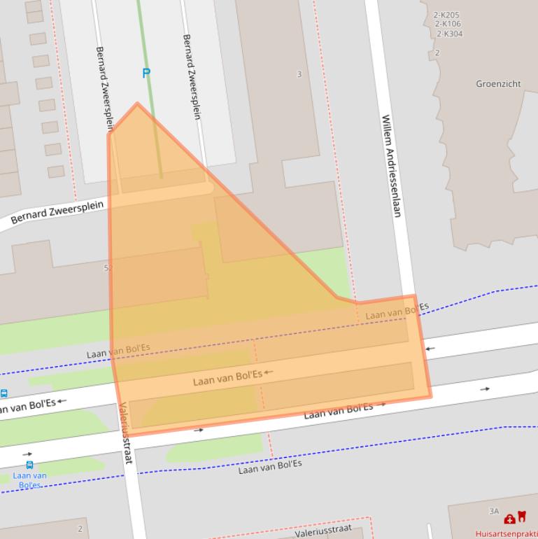 Kaart van postcodegebied 3122TV.