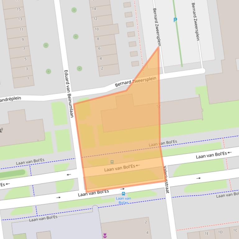 Kaart van postcodegebied 3122TW.
