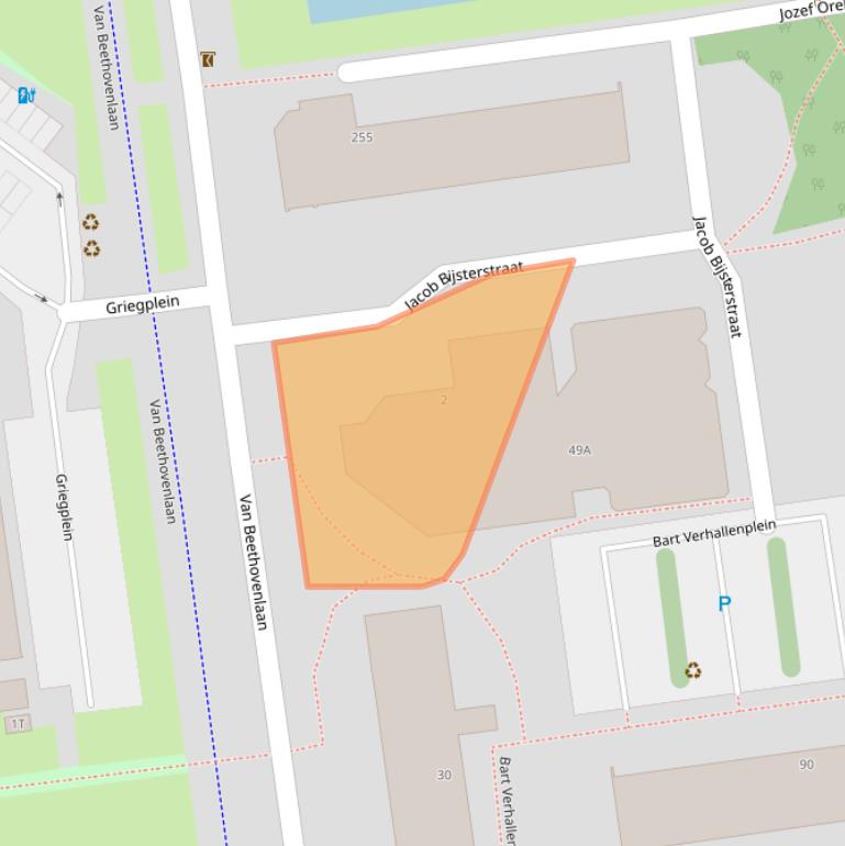 Kaart van postcodegebied 3122TX.