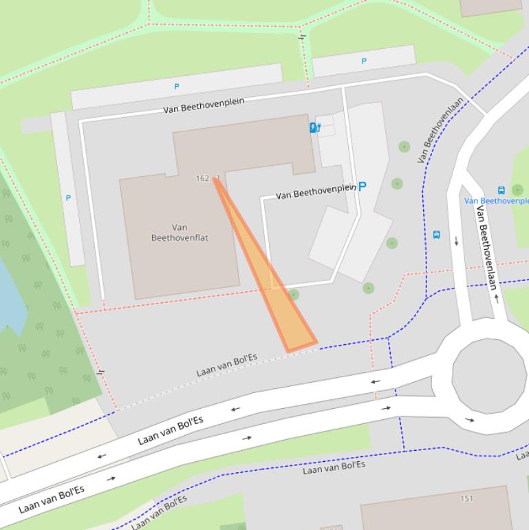 Kaart van postcodegebied 3122VJ.