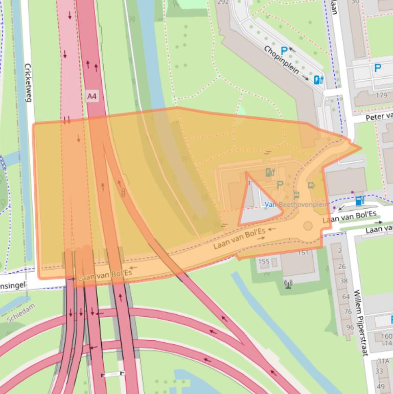 Kaart van postcodegebied 3122VL.