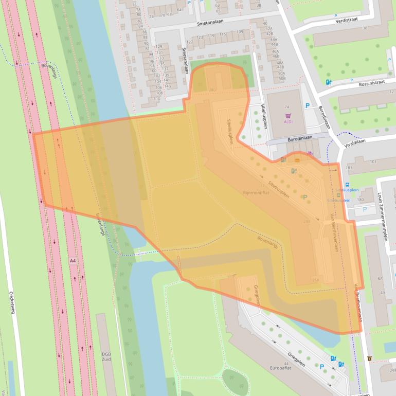 Kaart van postcodegebied 3122XA.