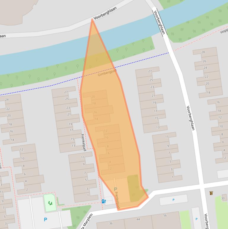 Kaart van postcodegebied 3123AD.