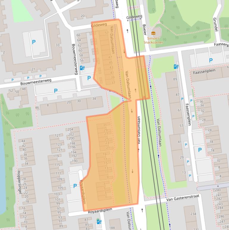 Kaart van postcodegebied 3123AV.