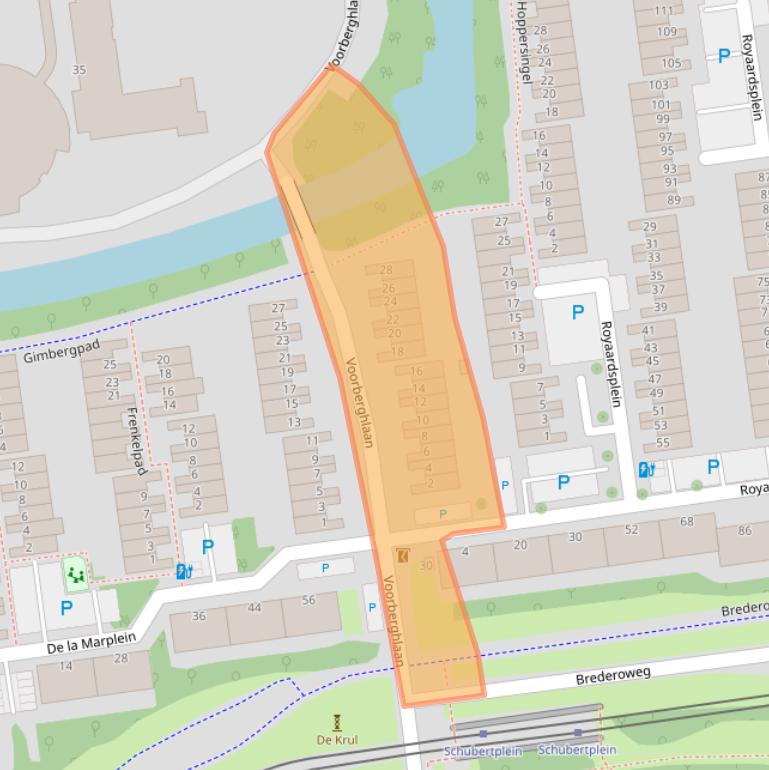 Kaart van postcodegebied 3123AW.