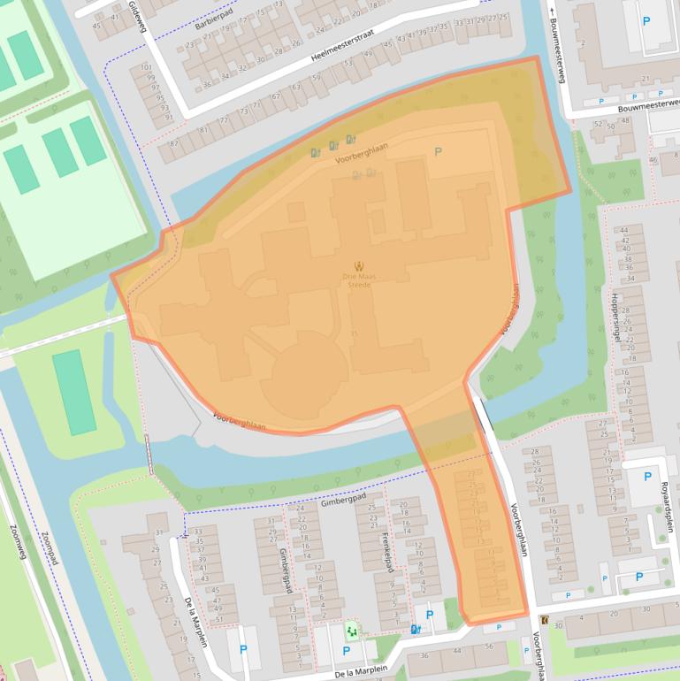 Kaart van postcodegebied 3123AX.