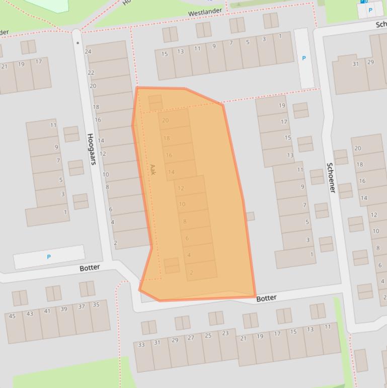 Kaart van postcodegebied 3123BA.