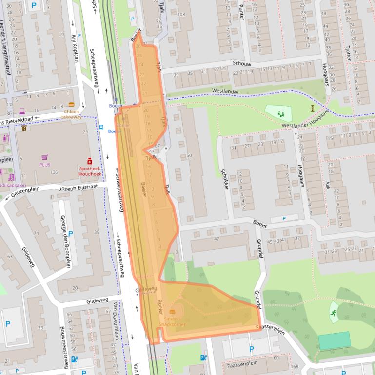 Kaart van postcodegebied 3123BB.