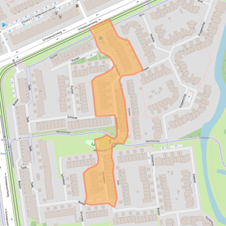 Kaart van postcodegebied 3123BJ.