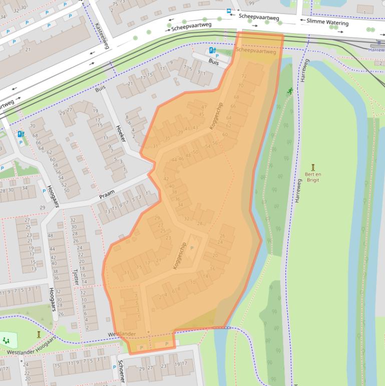 Kaart van postcodegebied 3123BK.