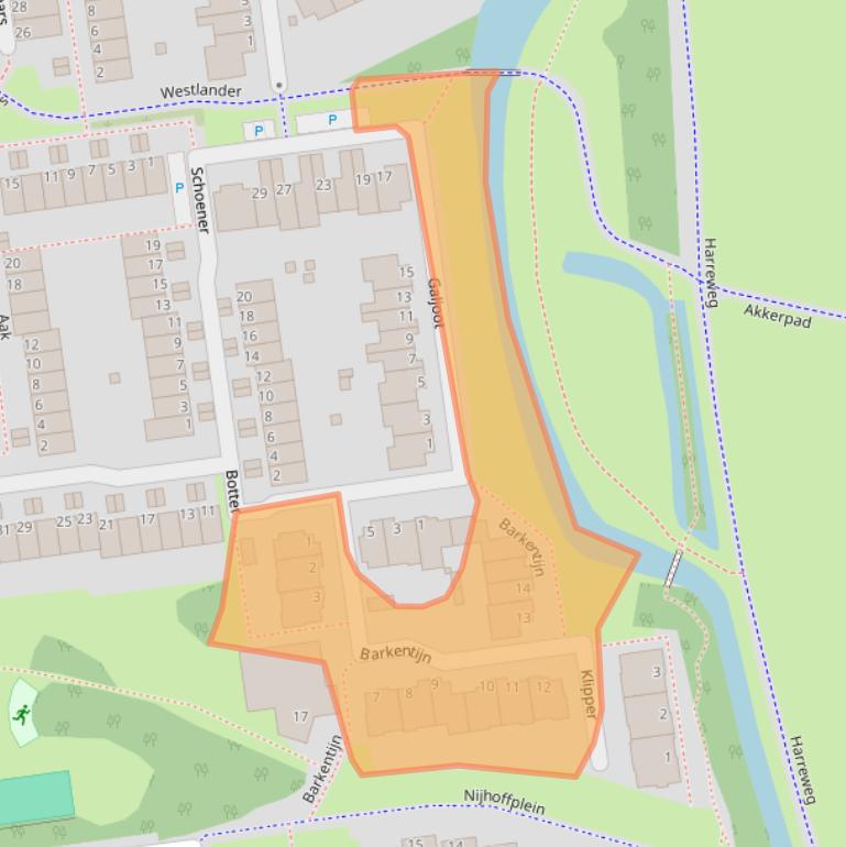 Kaart van postcodegebied 3123BN.