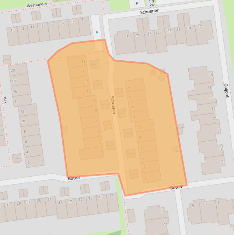 Kaart van postcodegebied 3123BP.