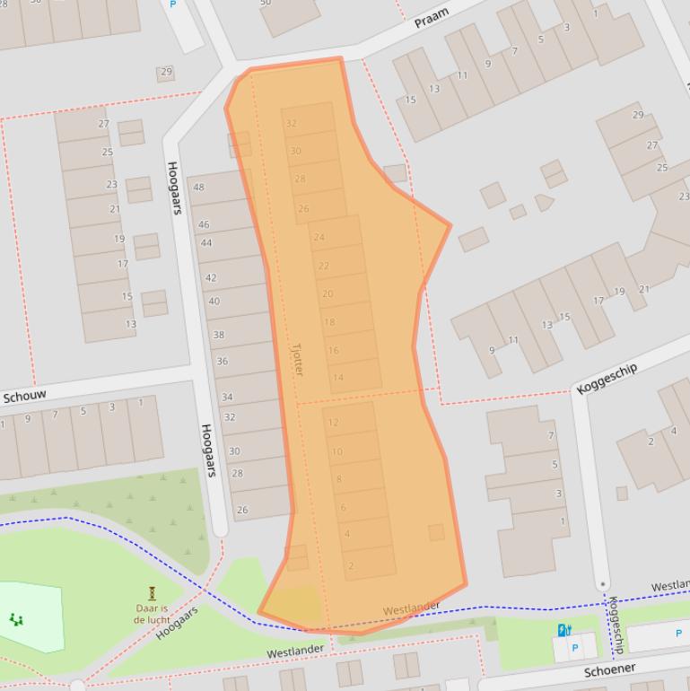 Kaart van postcodegebied 3123BW.