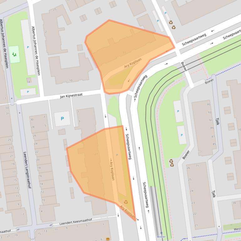 Kaart van postcodegebied 3123CA.