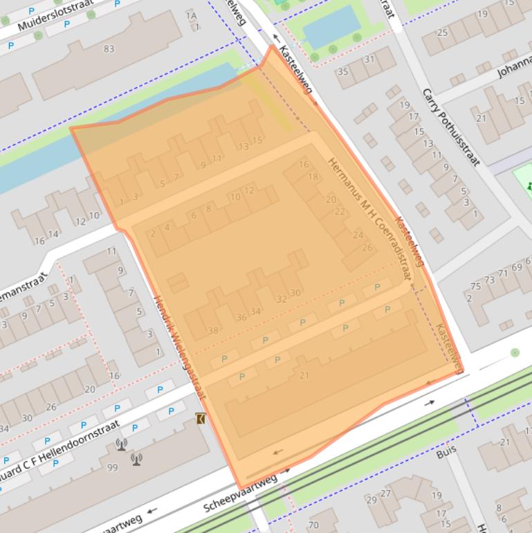 Kaart van postcodegebied 3123CM.