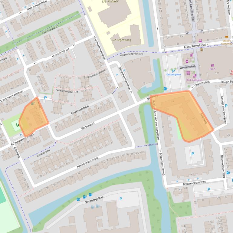 Kaart van postcodegebied 3123EB.