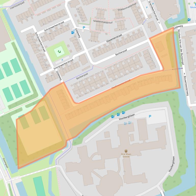 Kaart van postcodegebied 3123EE.