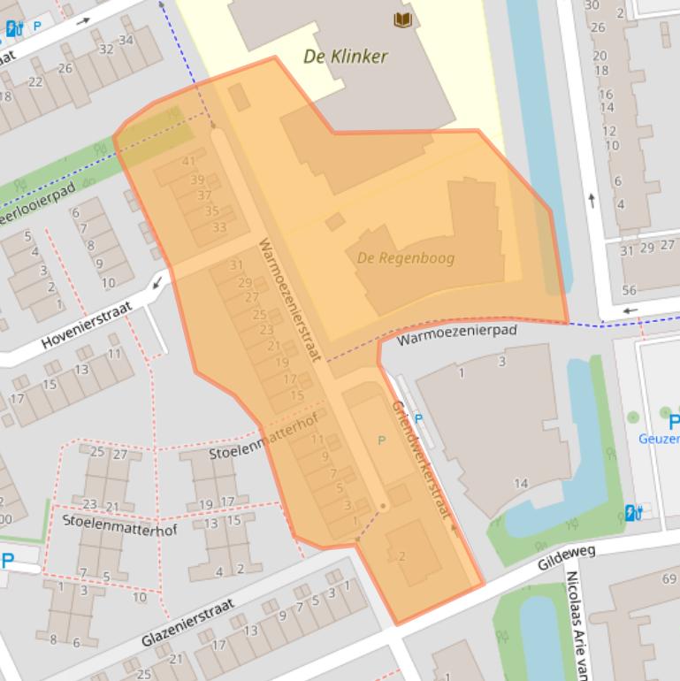 Kaart van postcodegebied 3123EN.