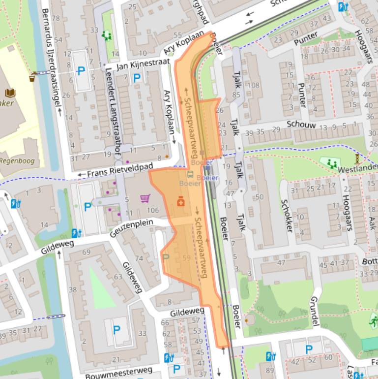 Kaart van postcodegebied 3123ER.