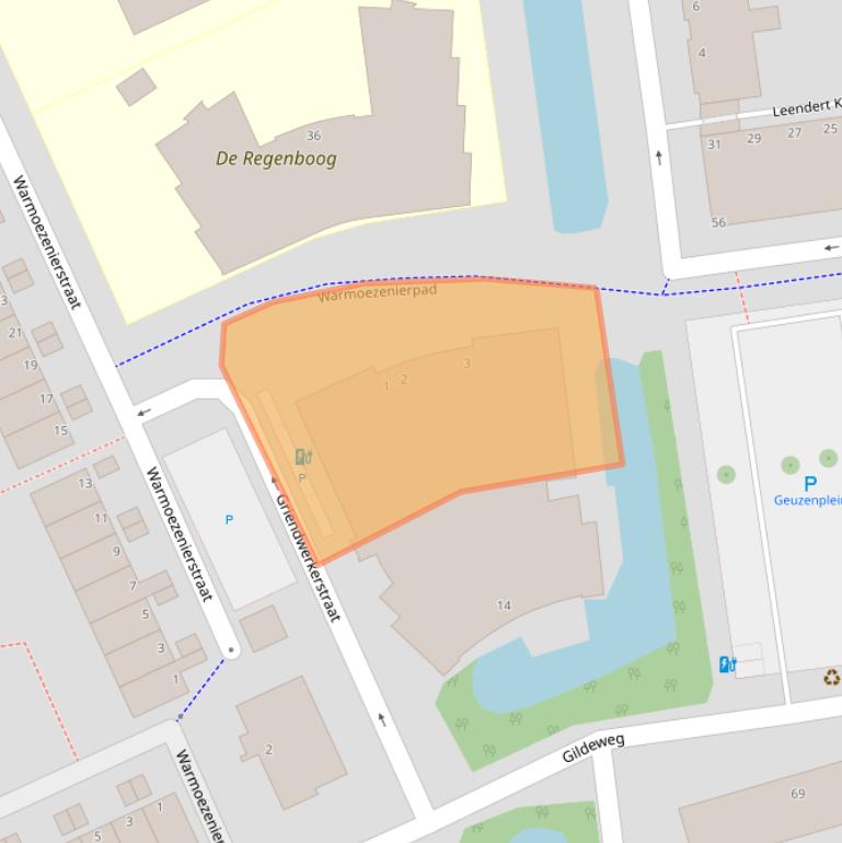 Kaart van postcodegebied 3123EW.