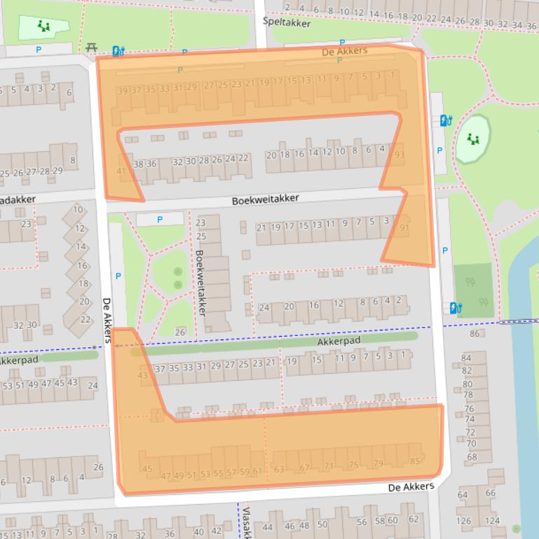 Kaart van postcodegebied 3124AC.