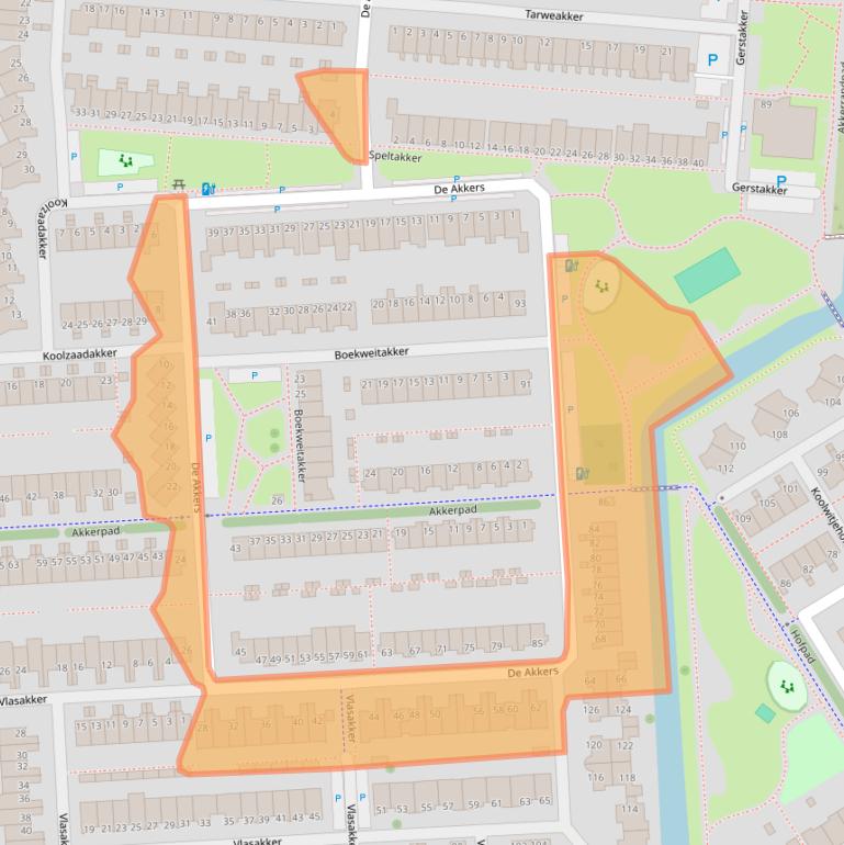 Kaart van postcodegebied 3124AD.