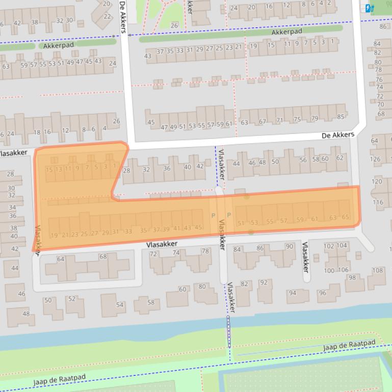 Kaart van postcodegebied 3124AJ.