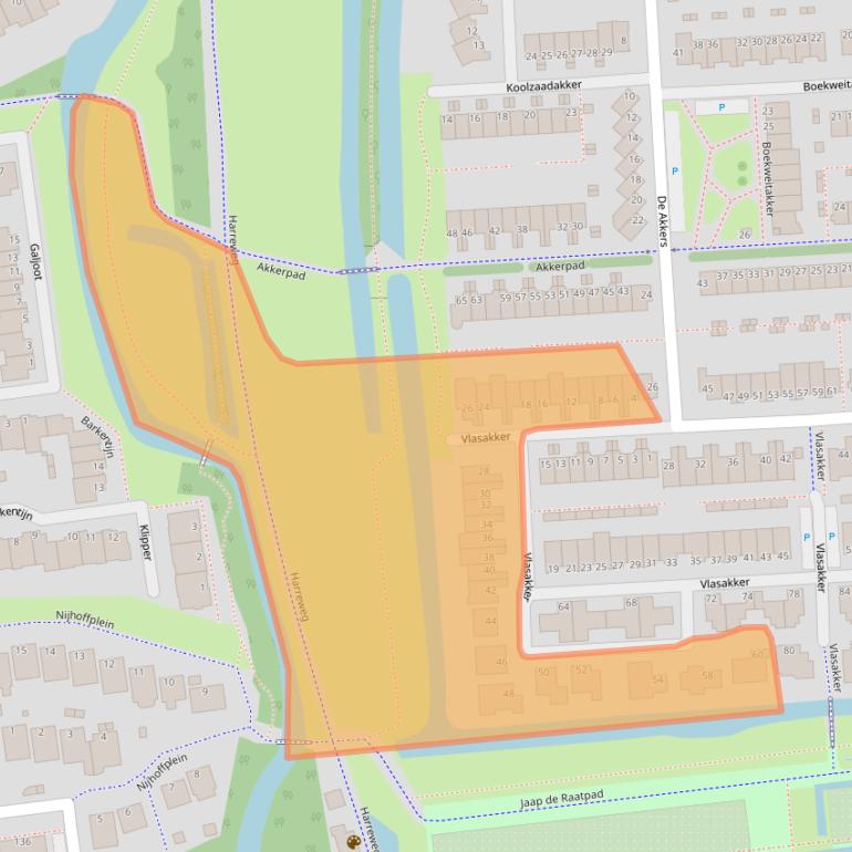 Kaart van postcodegebied 3124AK.