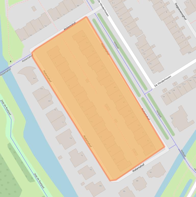 Kaart van postcodegebied 3124BA.