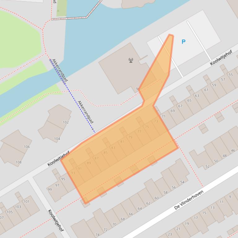 Kaart van postcodegebied 3124BK.