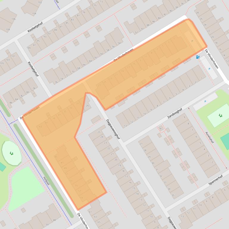 Kaart van postcodegebied 3124BR.