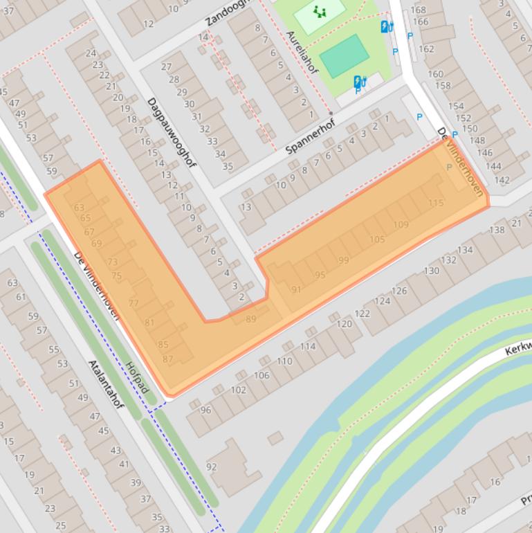 Kaart van postcodegebied 3124BS.