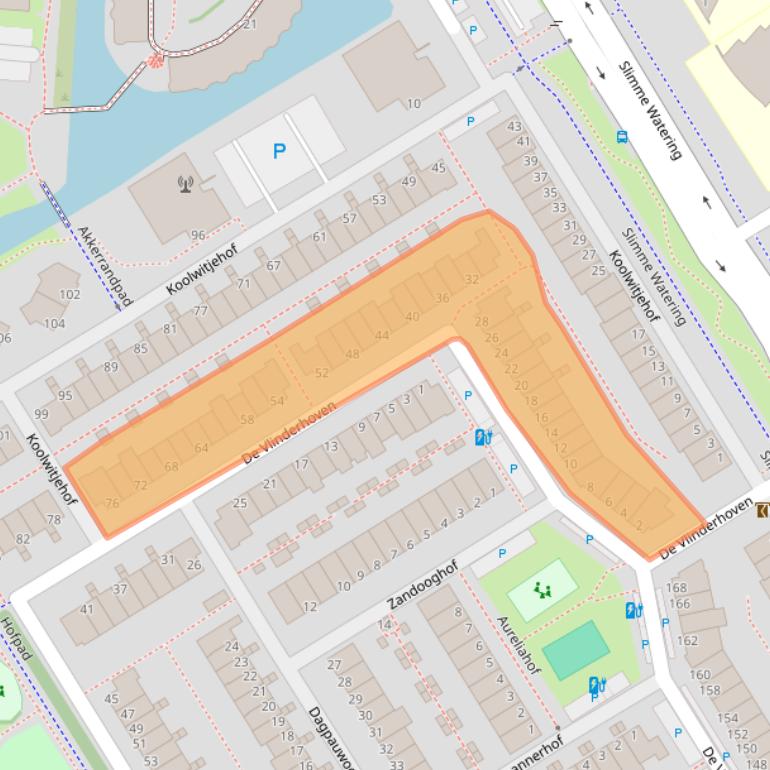 Kaart van postcodegebied 3124BT.